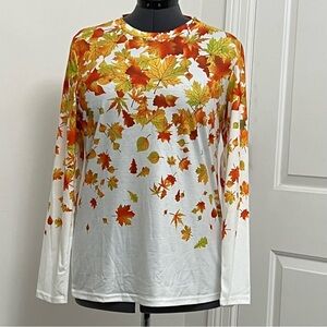 Autumn Leaf Print Women's Top
